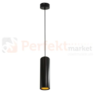 Lampa wisząca LATI tuba okrągła GU10 czarno-złota Goldlux 307576