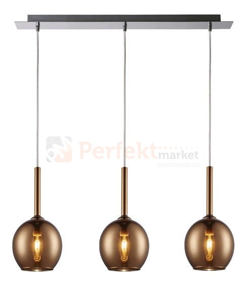 Lampa wisząca Monic Copper potrójna sufitowa kule kula oświetlenie_LED led pendant miedziana miedź MD1629-3A  Zuma Line perfektmarket.jpg