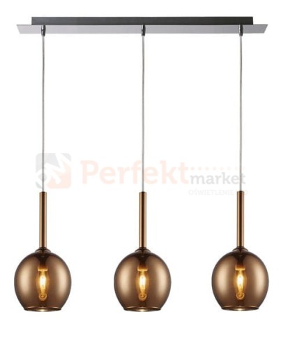Lampa wisząca Monic Copper potrójna sufitowa kule kula oświetlenie_LED led pendant miedziana miedź MD1629-3A  Zuma Line perfektmarket.jpg