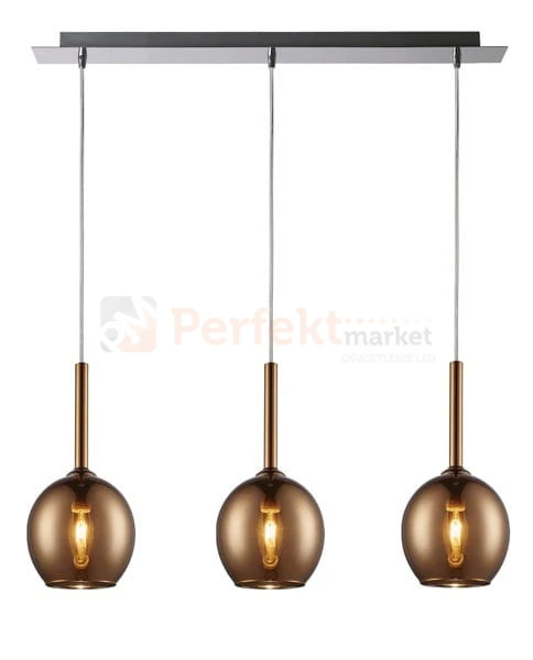 Lampa wisząca Monic Copper potrójna sufitowa kule kula oświetlenie_LED led pendant miedziana miedź MD1629-3A  Zuma Line perfektmarket.jpg