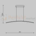 Lampa wisząca liniowa LED mosiądz CCT 98 cm Curve Maytoni MOD243PL-L18BSK - 6