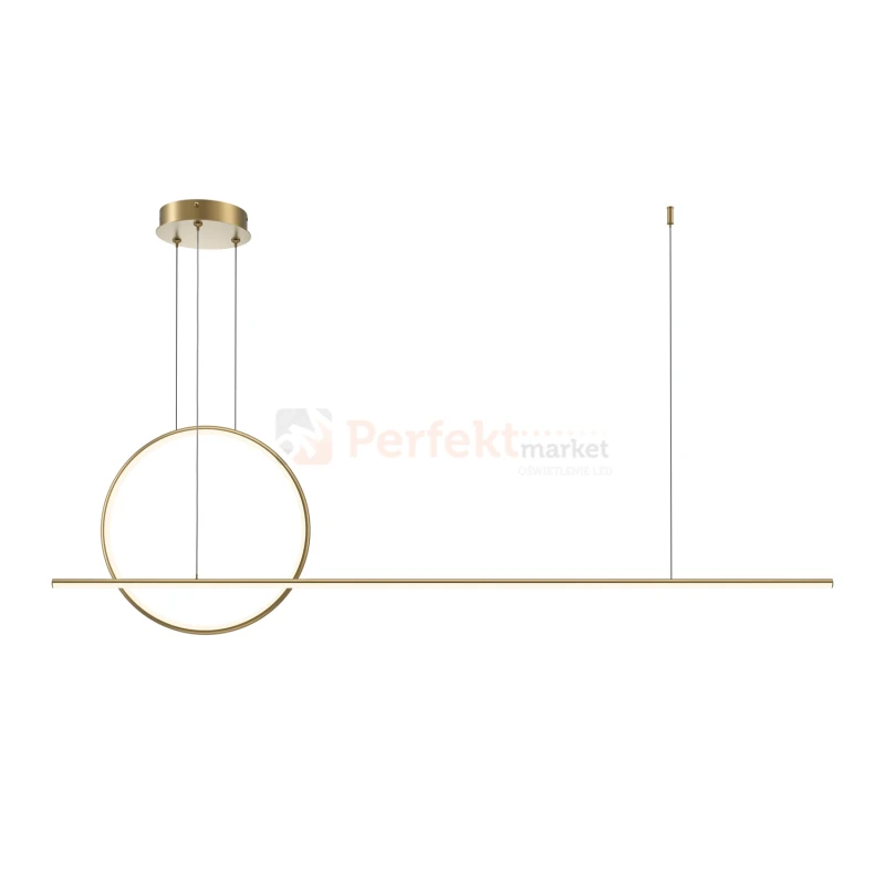 Lampa wisząca LED liniowa koło mosiądz CCT 143 cm Halo MOD247PL-L49BSK Maytoni - 6