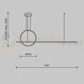 Lampa wisząca LED liniowa koło mosiądz CCT 143 cm Halo MOD247PL-L49BSK Maytoni - 6