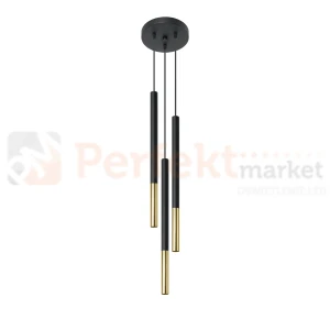 Lampa wisząca MOZAICA 3P czarno złota designerska walce SL.0893 Sollux