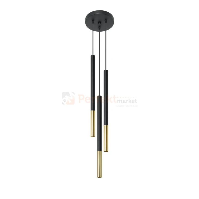 Lampa wisząca MOZAICA 3P czarno złota designerska walce SL.0893 Sollux - 8