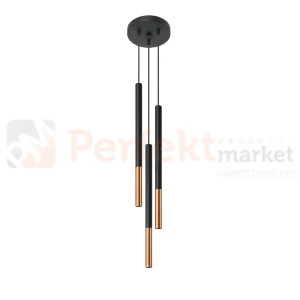 Lampa wisząca MOZAICA 3P czarna + miedź SL.0890 Sollux