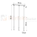  Lampa wisząca MOZAICA 3L czarno złota SL.0892 Sollux - 4