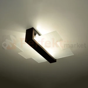 Lampa drewniana sufitowa plafon Feniks 2 Wenge
