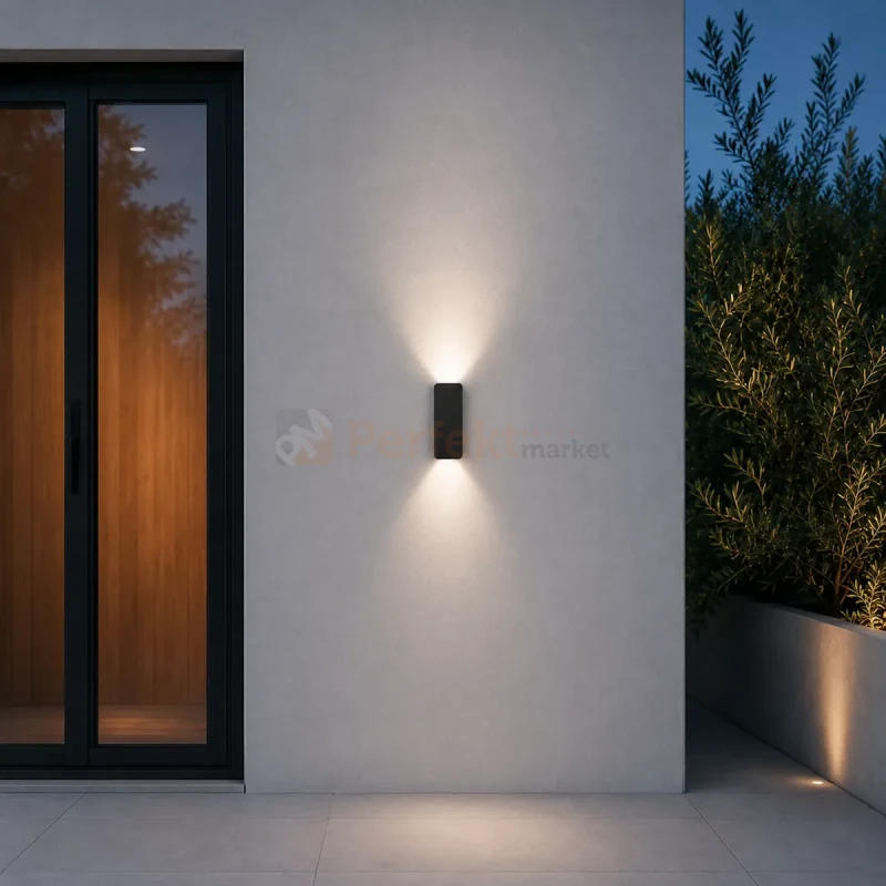 Kinkiet zewnętrzny elewacyjny LED RIXOS 6W CCT 45° IP65 czarny perfekt market olsztyn