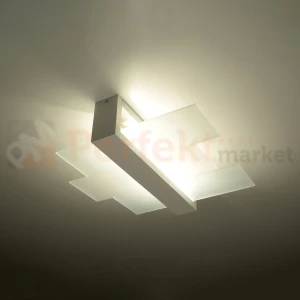 Lampa drewniana sufitowa plafon Feniks 2 biały