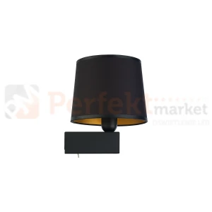 Kinkiet ścienny CHILLIN 8197 Nowodvorski Lighting czarno-złoty klosz tkaninowy 1xE27