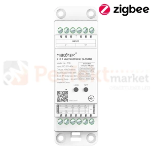 MiBoxer odbiornik strefowy na szynę TH do taśm LED 5w1 MONO/CCT/RGB/RGBW/RGB+CCT 12-48V max 12A ZigBee 3.0 TZ5