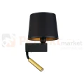Kinkiet ścienny CHILLIN 8213 Nowodvorski Lighting czarno-złoty klosz tkaninowy 1xE27 1xG9