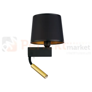 Kinkiet ścienny CHILLIN 8213 Nowodvorski Lighting czarno-złoty klosz tkaninowy 1xE27 1xG9