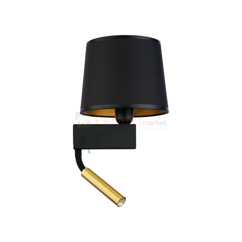 Kinkiet ścienny CHILLIN 8213 Nowodvorski Lighting czarno-złoty klosz tkaninowy 1xE27 1xG9 - 4