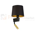 Kinkiet ścienny CHILLIN 8213 Nowodvorski Lighting czarno-złoty klosz tkaninowy 1xE27 1xG9 - 2