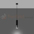 Lampa wisząca LOOPEZ 1 czarna chrom tuba SL.0940 Sollux