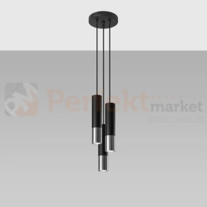 Lampa wisząca nowoczesna LOOPEZ 3P czarna chrom SL.0943 Sollux