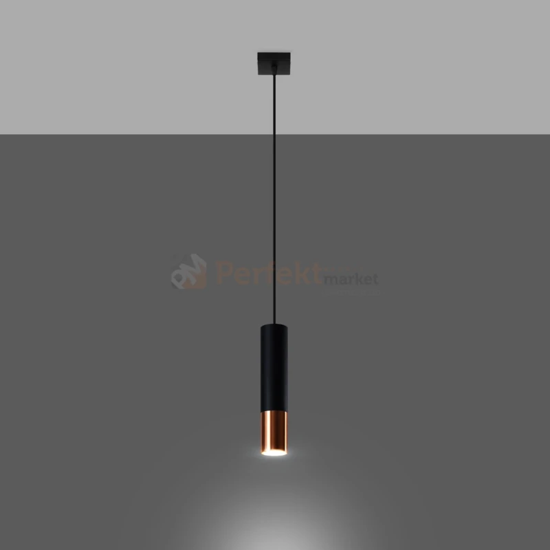 Lampa wisząca LOOPEZ 1 tuba GU10  czarna miedź SL.0946 Sollux - 8