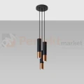 Lampa wisząca nowoczesna LOOPEZ 3P czarny miedź SL.0949 Sollux