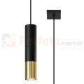 Lampa wisząca LOOPEZ 1 czarno złota tuba SL.0952 Sollux