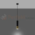 Lampa wisząca LOOPEZ 1 czarno złota tuba SL.0952 Sollux - 3