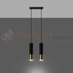 Lampa wisząca nowoczesna LOOPEZ 2 czarno złota loft SL.0953 Sollux