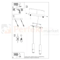 Lampa wisząca nowoczesna LOOPEZ 2 czarno złota loft SL.0953 Sollux - 5