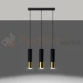 Lampa wisząca nowoczesna 3 tuby LOOPEZ 3L czarno złota SL.0954 Sollux - 3