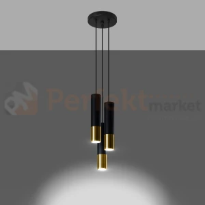  Lampa wisząca nowoczesna LOOPEZ 3P czarno złota SL.0955 Sollux