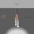 Lampa wisząca PABLO 3P biała drewno Sollux SL.1013