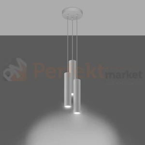 Lampa wisząca LAGOS 3P tuby walce białe Sollux SL.1078