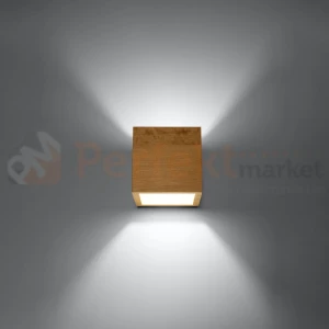Nowoczesny kinkiet drewniany Quad lampa ścienna