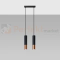 Lampa wisząca LOOPEZ 2 czarna + miedź SL.0947 Sollux