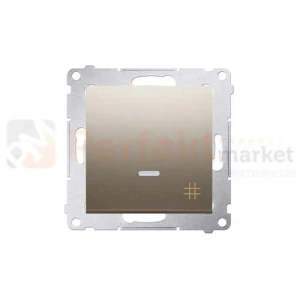 Łącznik krzyżowy podświetlany Simon 54 DW7L.01/44 złoty mat metalizowany