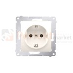DGZ1Z.01/41 Simon 54 gniazdo pojedyncze z_uziemieniem z osłonami styków kremowe bez ramki perfektmarket