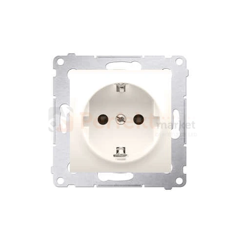 DGZ1Z.01/41 Simon 54 gniazdo pojedyncze z_uziemieniem z osłonami styków kremowe bez ramki perfektmarket