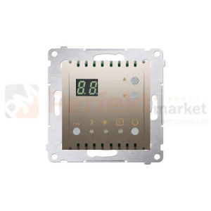 Termostat cyfrowy z czujnikiem temperatury Simon 54 DTRNW.01/44 złoty mat metalizowany