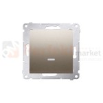 Simon 54 Przycisk pojedynczy podświetlany z_podświetleniem złoty mat metalizowany bez ramki DP1L.01/44 perfektmarket