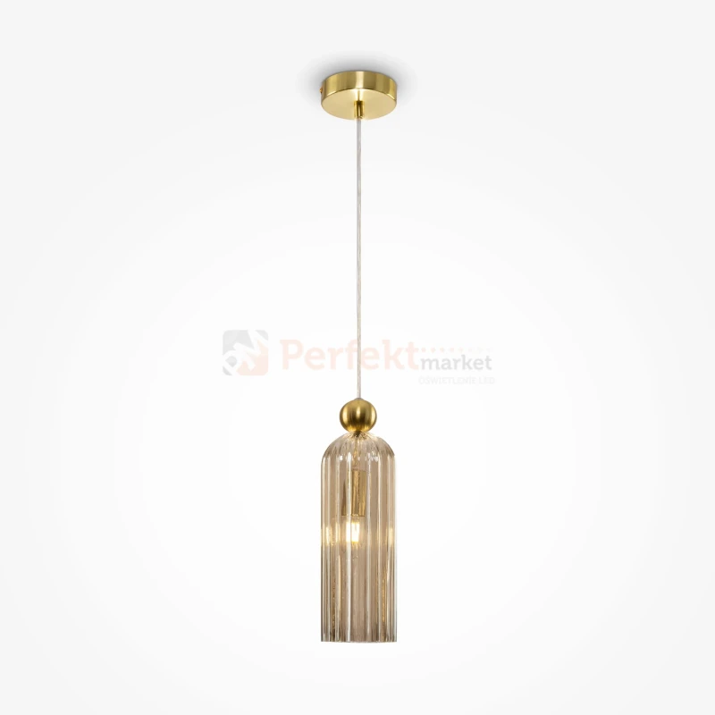 Lampa wisząca Antic złota szklany klosz glamour art deco 1xE14 Maytoni - 5