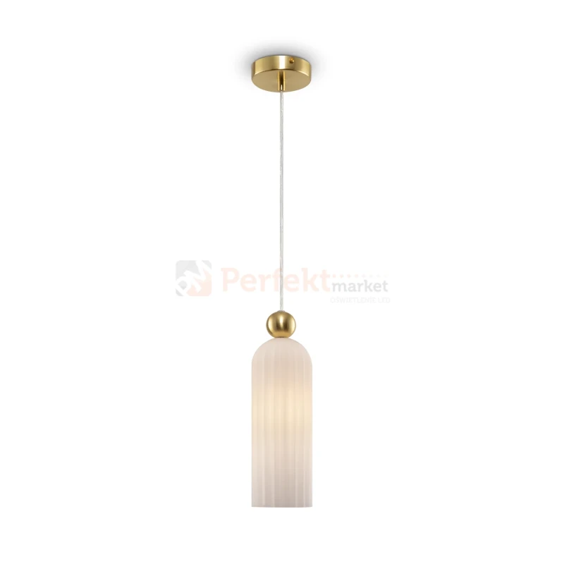 Lampa wisząca Antic złota szklany klosz milky glamour art deco 1xE14 Maytoni - 5