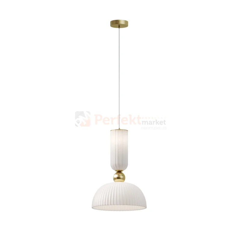 Lampa wisząca Antic złota szklany klosz mleczny glamour art deco 1xE27 Maytoni - 7
