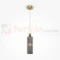Lampa wisząca Antic złota szklany klosz szary glamour art deco 1xE14 Maytoni - 2