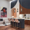 Lampa wisząca Antic złota szklany klosz szary glamour art deco 1xE14 Maytoni - 4