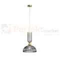 Lampa wisząca Antic złota szklany klosz szary glamour art deco 1xE27 Maytoni