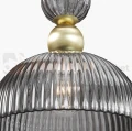 Lampa wisząca Antic złota szklany klosz szary glamour art deco 1xE27 Maytoni - 3