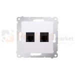 Simon 54 Gniazdo telefoniczne podwójne 2xRJ12 białe DT2.01/11 biały białe bez ramki perfektmarket