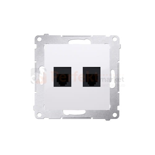 Simon 54 Gniazdo telefoniczne podwójne 2xRJ12 białe DT2.01/11 biały białe bez ramki perfektmarket