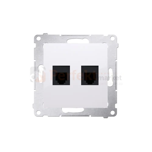 Simon 54 Gniazdo telefoniczne podwójne 2xRJ12 białe DT2.01/11 biały białe bez ramki perfektmarket