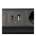 Gniazdo meblowe wpuszczane FLIX BOX 3x230V + 1xUSB-A + 1xUSB-C szybkie ładowanie czarne perfekt market olsztyn